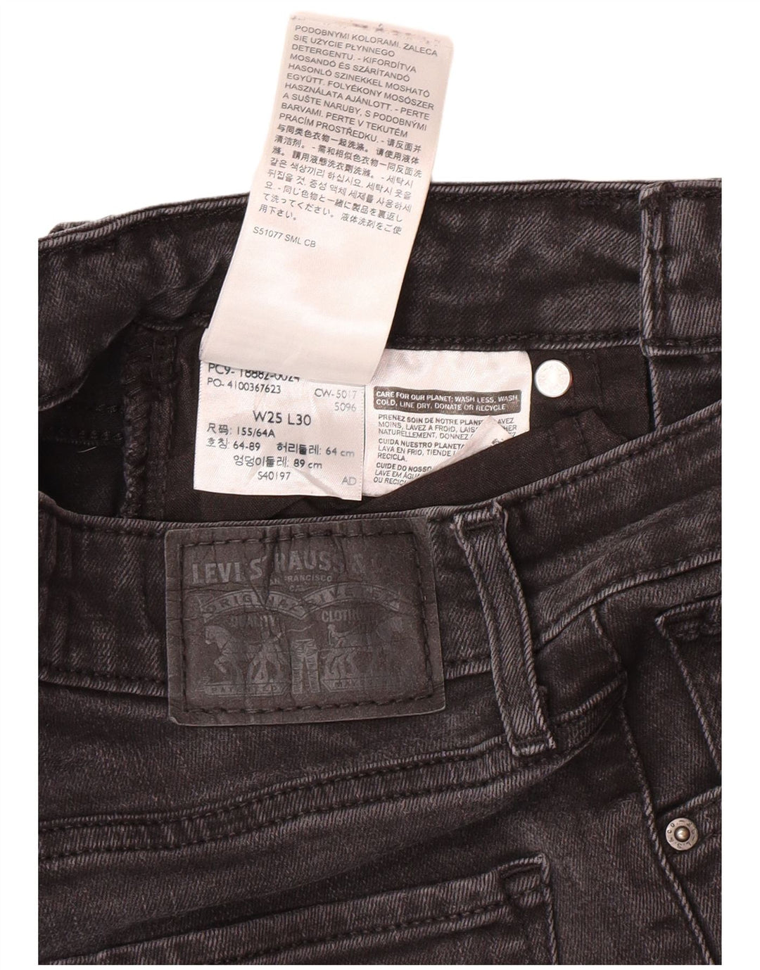 Levi's Jean Skinny 510 Femme W25 L30 Gris Coton Classique