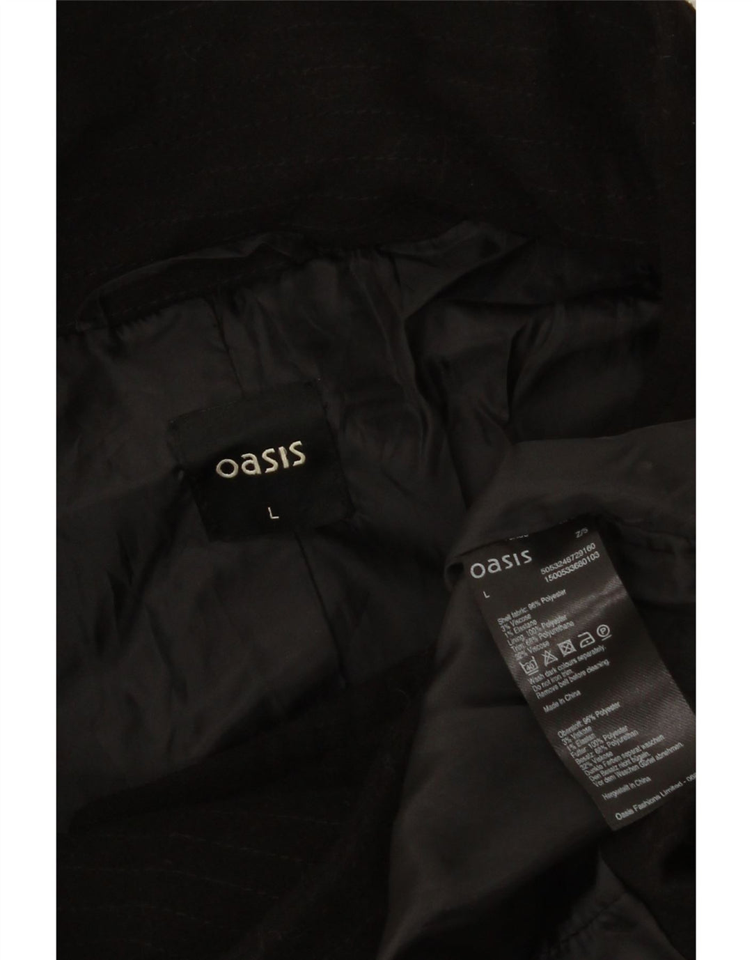 Oasis Manteau Femme UK 16 Large Noir Polyester