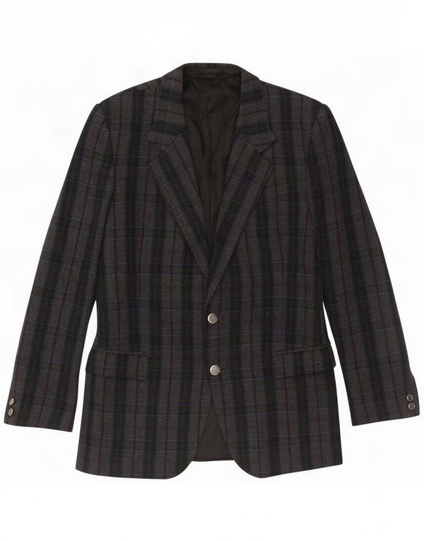 Marzotto Veste blazer à 2 boutons pour homme UK 38 Gris moyen à carreaux