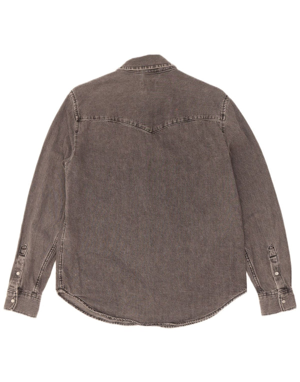 Levi's Chemise en Jean Femme UK 14 Gris Moyen Coton