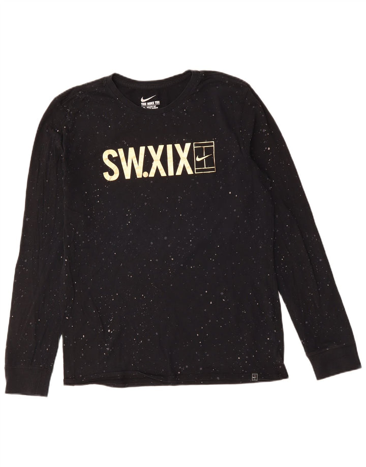Nike Haut à manches longues en coton moucheté noir moyen pour homme