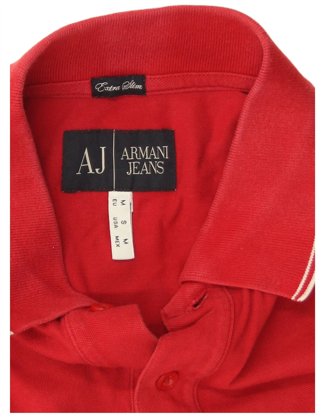 Armani Jeans Polo skinny pour femme UK 14 Rouge moyen