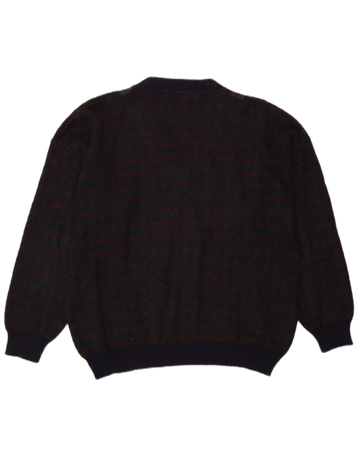 vintage Homme Col V Pull Pull XL Violet Check