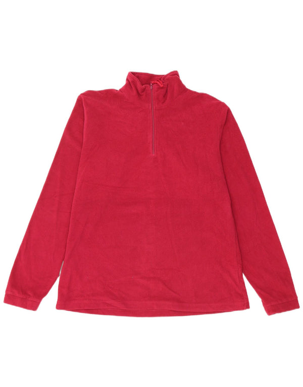 Mountain Essentials Pull polaire à col zippé pour femme UK 14 Large Rouge Polyester