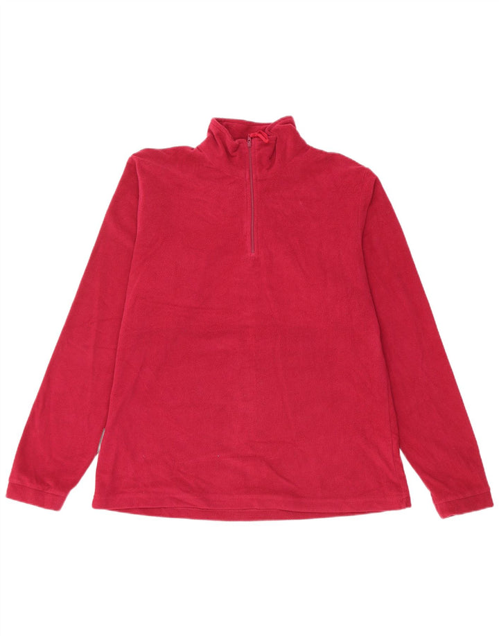 Mountain Essentials Pull polaire à col zippé pour femme UK 14 Large Rouge Polyester