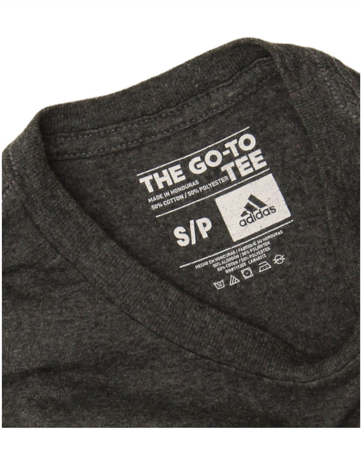 ADIDAS Mens Graphic T-Shirt Top Small Grey Cotton