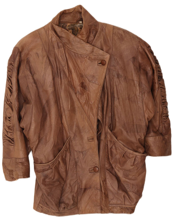 manteau en cuir surdimensionné femme vintage EU 44 XL Marron
