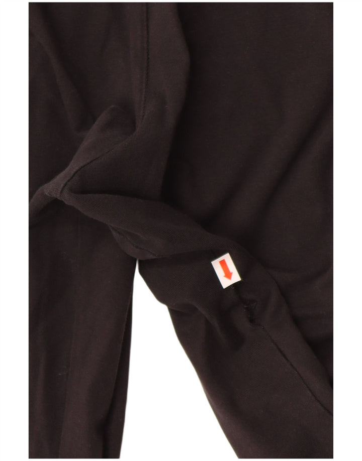 ADIDAS Leggings Femme UK 12 Coton Noir Moyen