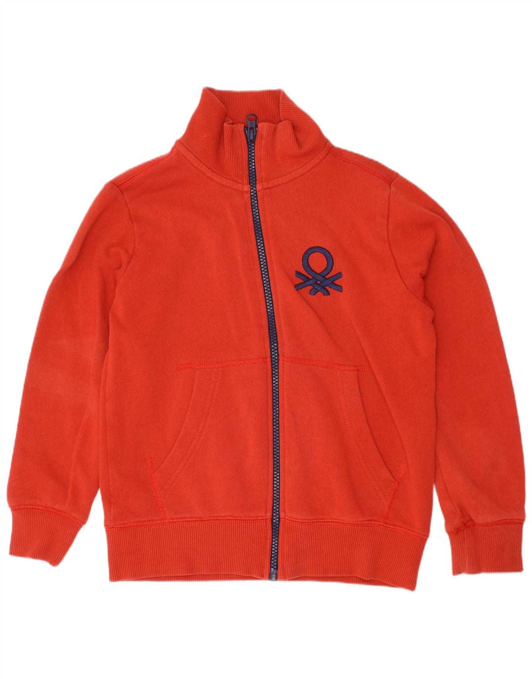 BENETTON Veste de Survêtement Garçon 6-7 Ans Petit Rouge Coton