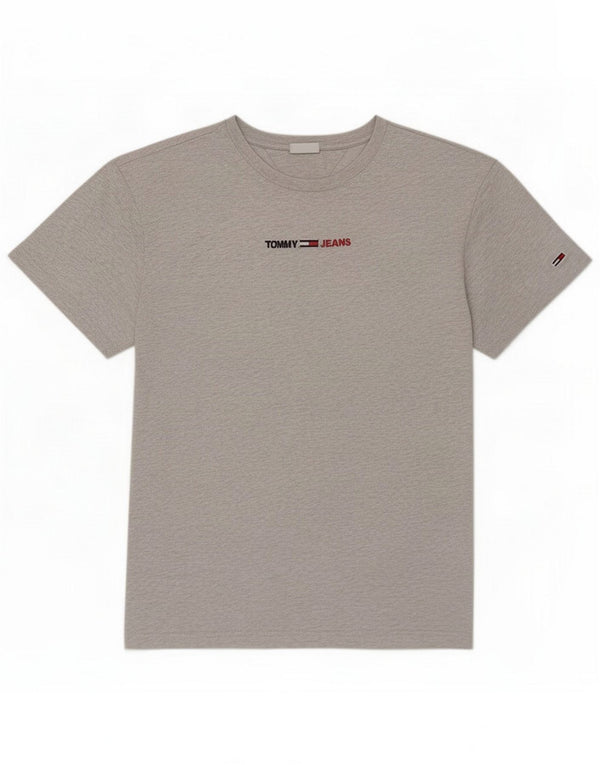 Tommy Hilfiger Mens T-Shirt Top Large Grey Flecked Cotton