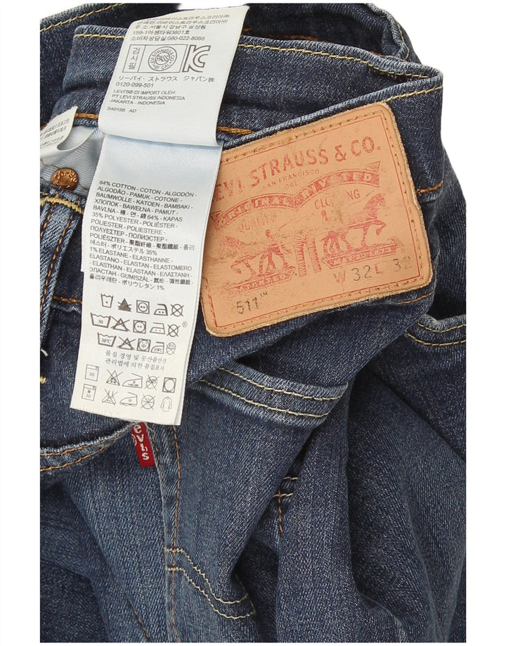 Levi's Jean Slim 511 Homme W32 L32 Bleu Marine Coton