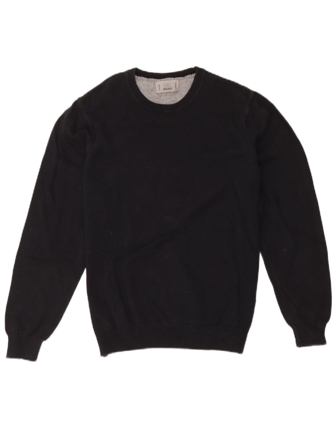 Marks & Spencer Pull à col rond coupe classique pour homme Noir moyen