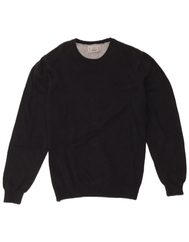 Marks & Spencer Pull à col rond coupe classique pour homme Noir moyen