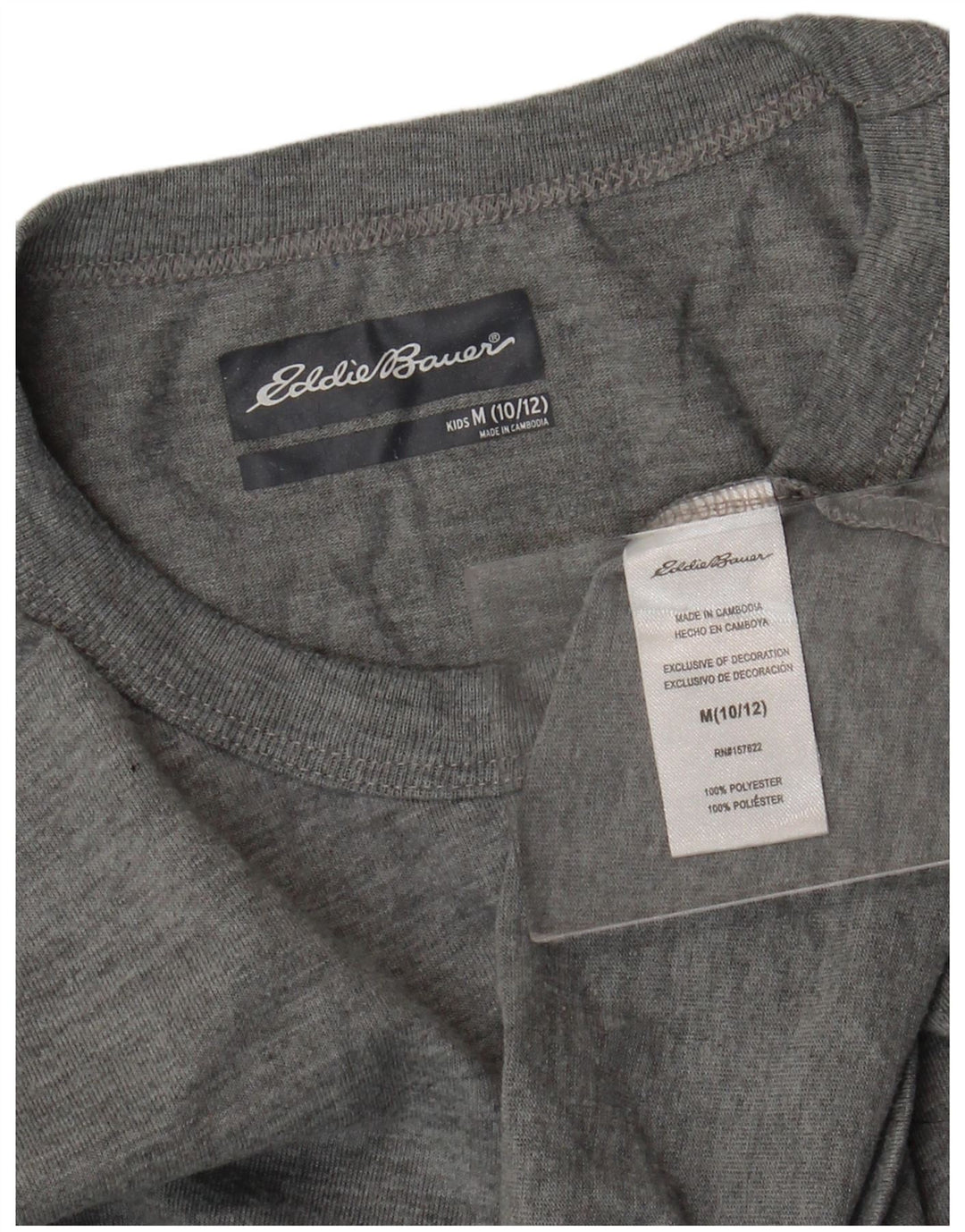 Eddie Bauer T-Shirt Garçon 10-11 Ans Gris Moyen Polyester