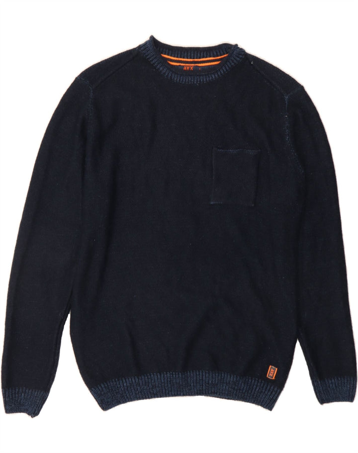 AVIREX Mens Crew Neck Jumper Sweater Large Navy Blue Acrylic Vintage Avirex and Second-Hand Avirex from Messina Hembry 