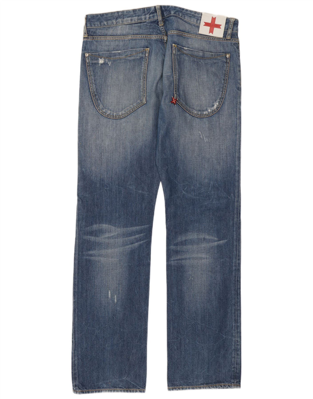 Zu Elements Jean droit vieilli pour homme W36 L35 Bleu Coton