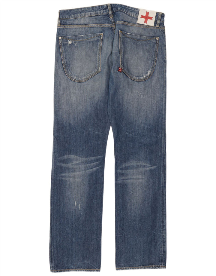 Zu Elements Jean droit vieilli pour homme W36 L35 Bleu Coton