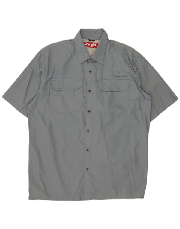 Wrangler Chemise à manches courtes pour homme Grand coton gris