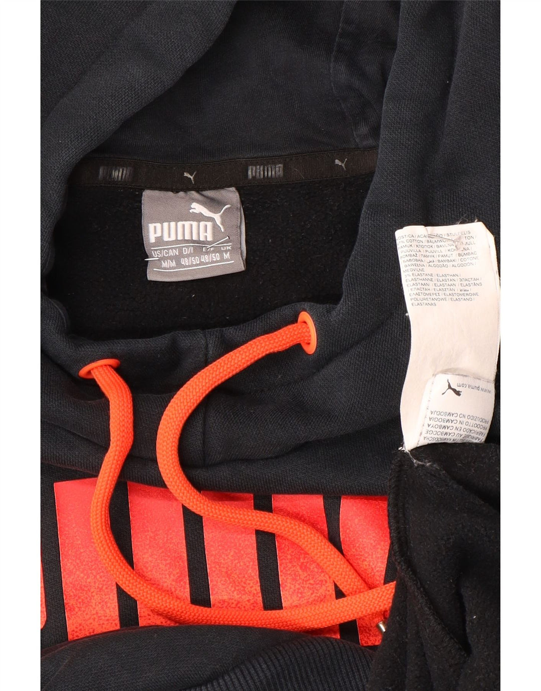 Puma Pull à Capuche Graphique Homme Noir Moyen Coton