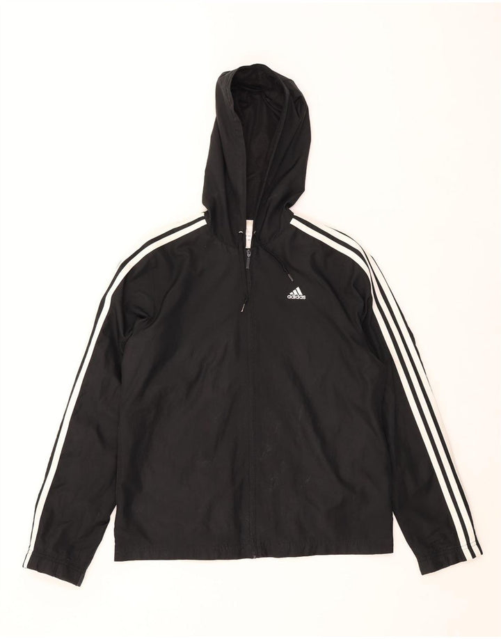 Adidas Veste de survêtement à capuche pour femme UK 14 Large Noir Polyester