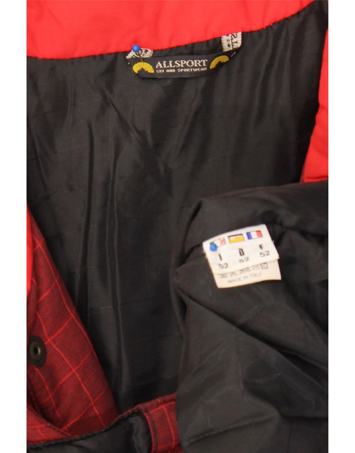 veste de ski homme vintage IT 52 XL Bourgogne Check Polyamide