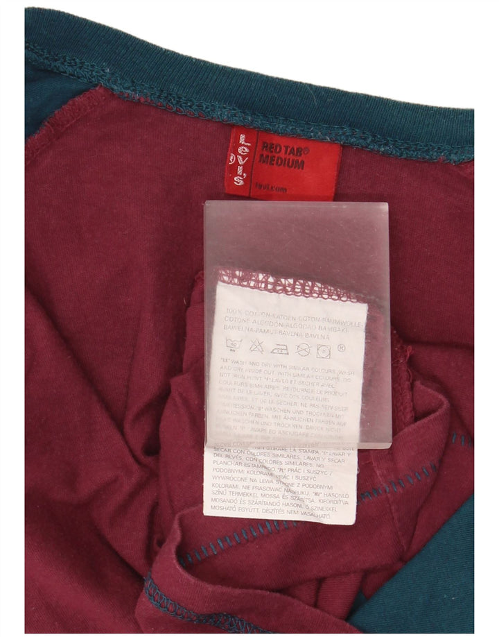 Levi's Haut graphique à manches longues pour femme UK 14 Bordeaux moyen Colourblock