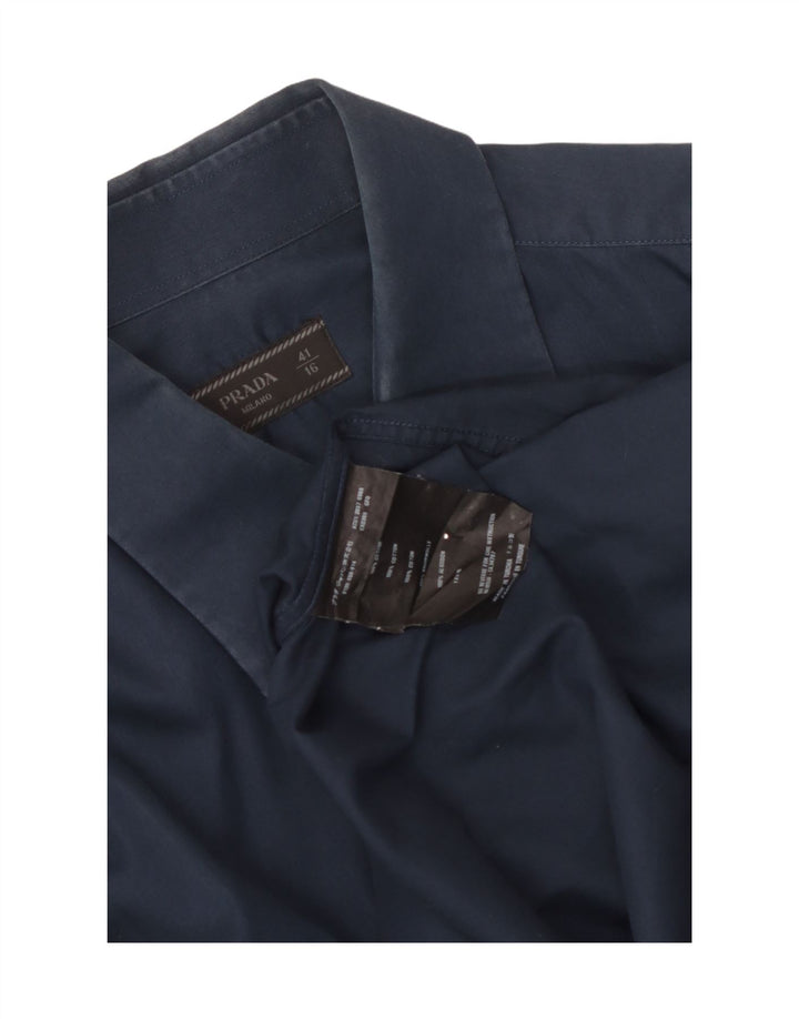 Prada Chemise Homme Taille 16 Grand Coton Bleu Marine