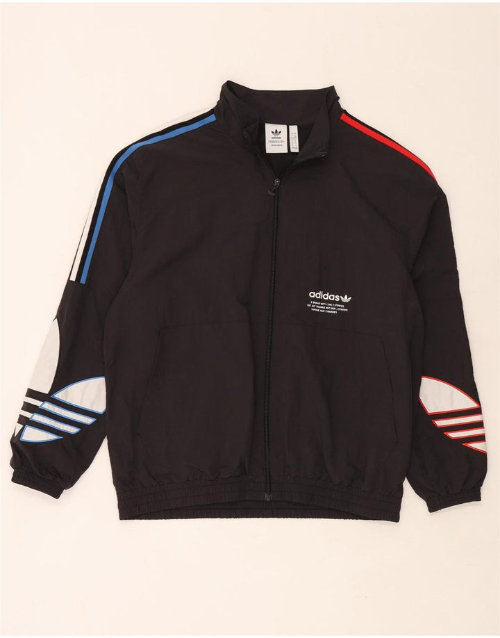 Adidas Veste de survêtement graphique pour homme Large Noir Polyamide