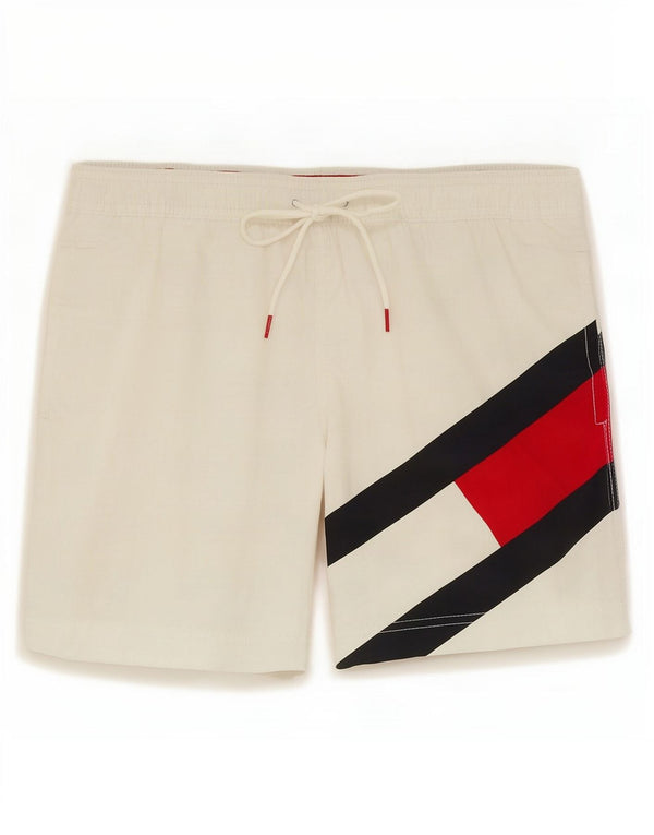 Tommy Hilfiger Short de bain coupe slim pour homme Small Blanc Colorblock