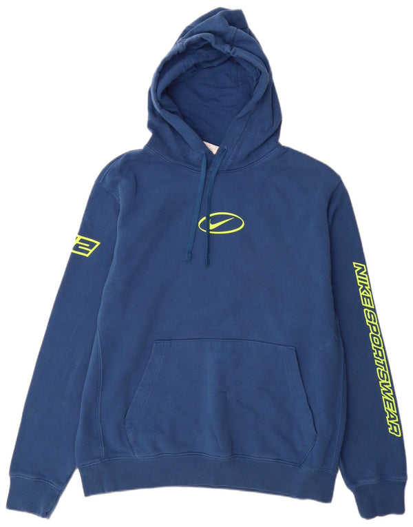 Nike Pull à capuche graphique pour homme en coton bleu Taille L