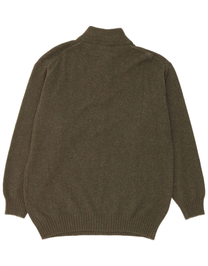Murphy & Nye Pull à col zippé pour homme XL en laine verte