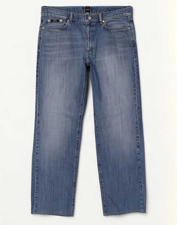 Hugo Boss Jean droit W34 L29 bleu coton homme