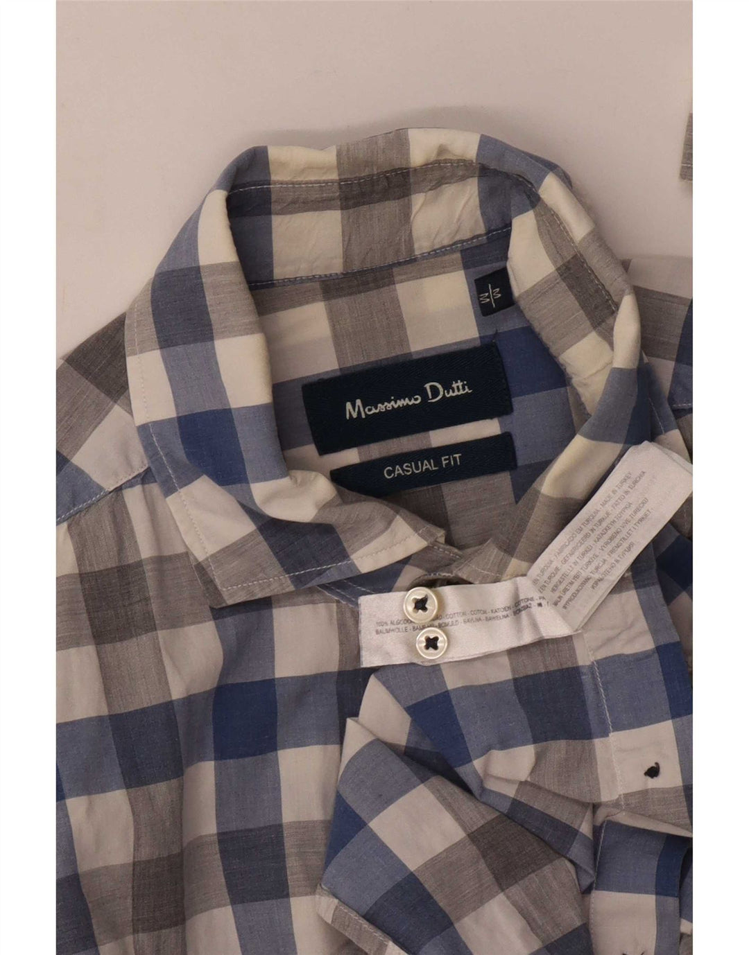 Massimo Dutti Chemise décontractée pour homme en coton vichy multicolore moyen