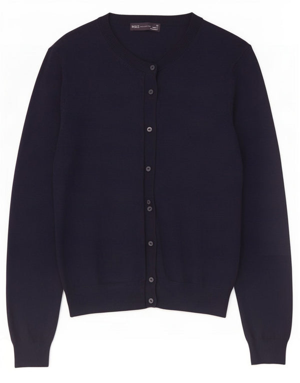 Marks & Spencer Cardigan pour femme en viscose bleu marine moyen UK 44