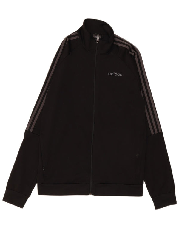 Adidas Hommes Climalite Survêtement Top Veste UK 40/42 Moyen Noir Polyester