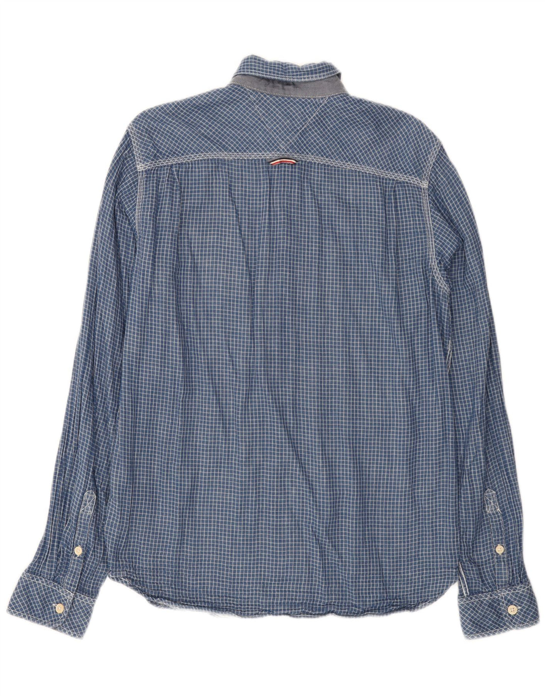 TOMMY HILFIGER Chemise Flanelle Homme Bleu Moyen Carreaux Coton