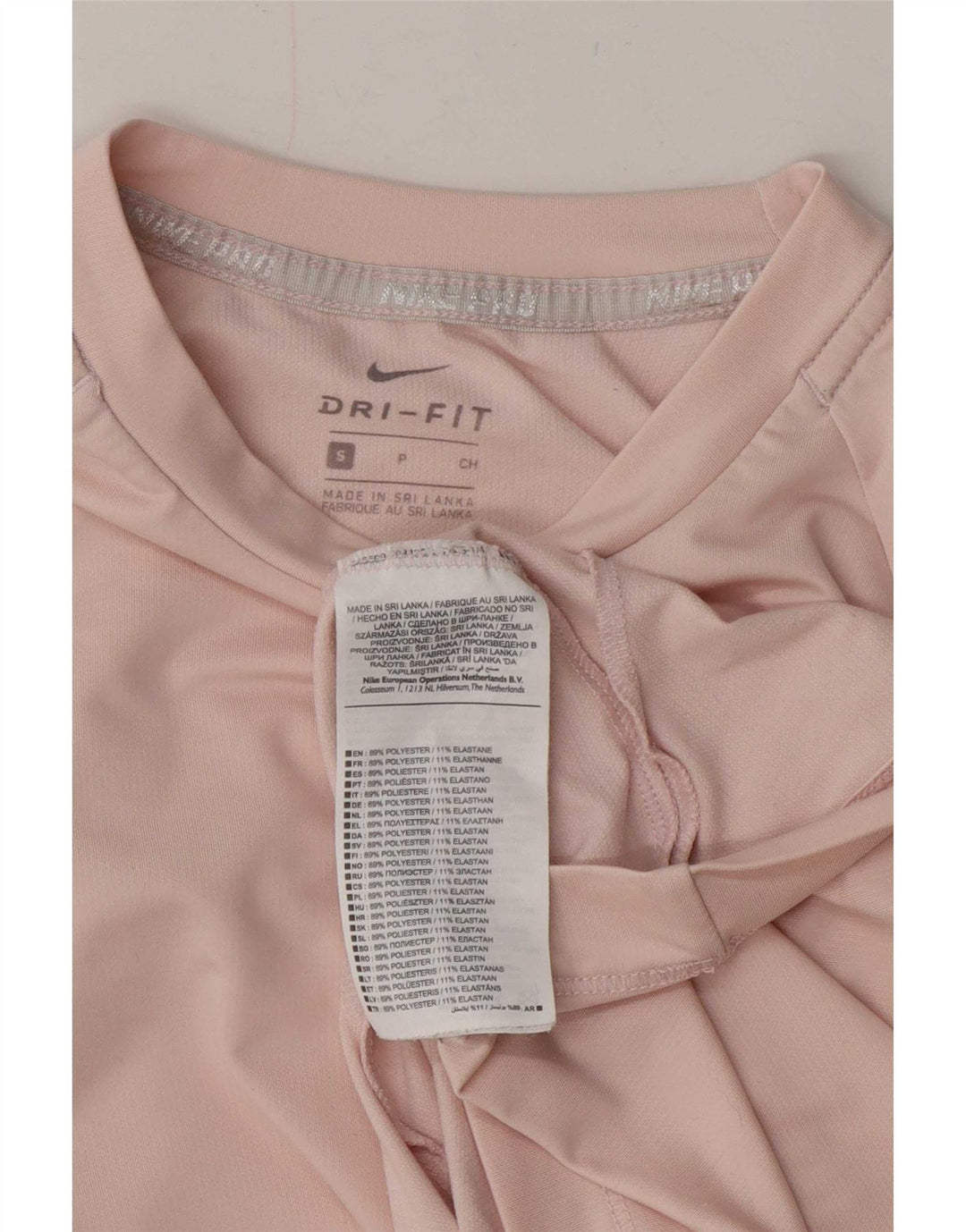 Nike Haut Dri Fit à manches longues pour femme UK 10 Petit Rose Polyester