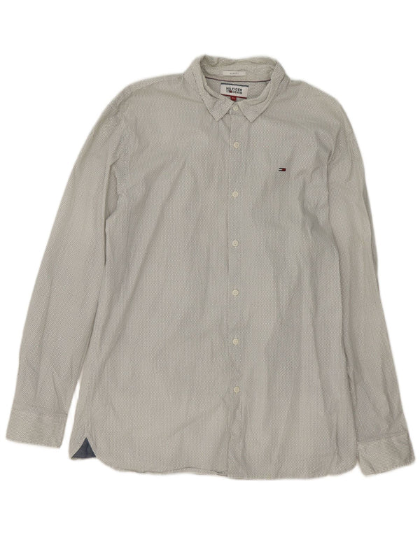 Tommy Hilfiger Chemise Slim Fit XL Coton Géométrique Blanc