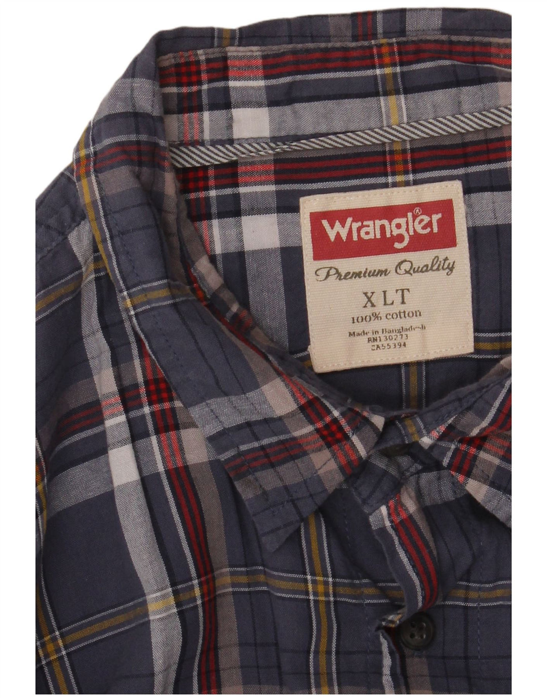 Wrangler Chemise Haute Homme XL Bleu Marine à Carreaux Coton