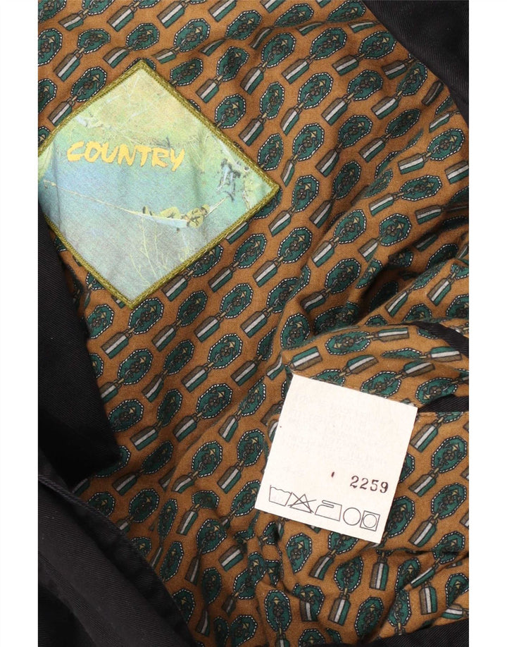 Country Veste blazer à 2 boutons pour homme UK 40 Grand coton noir
