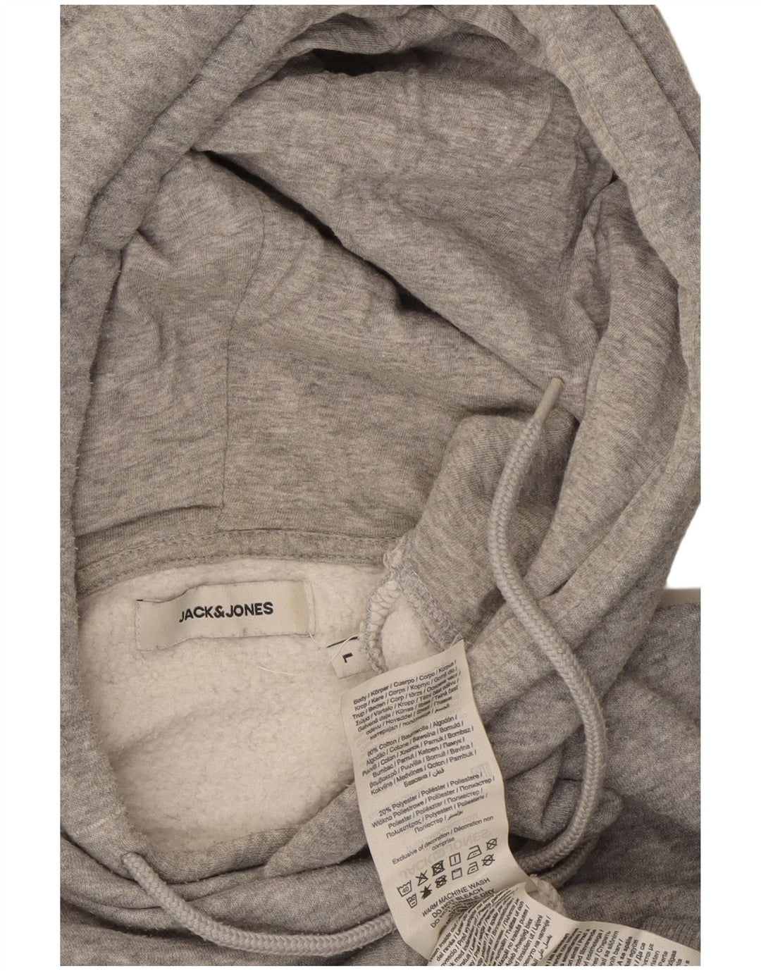 Jack & Jones Pull à capuche pour homme Large Gris Coton