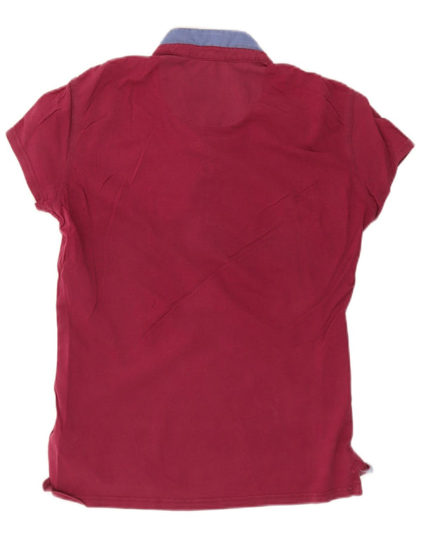 Kappa Polo Femme UK 14 Grand Coton Bordeaux