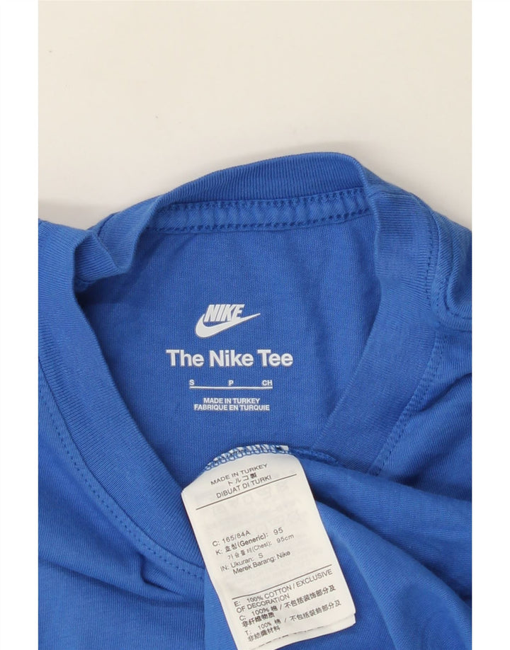 NIKE T-shirt graphique pour hommes, petit, bleu, coton