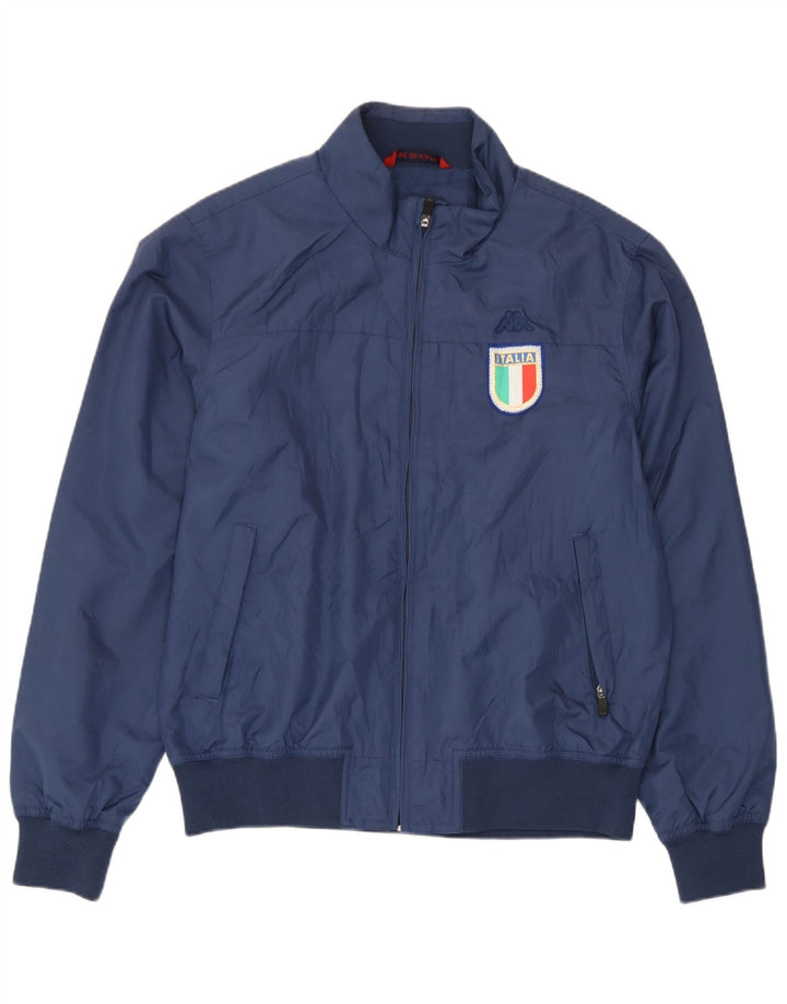 Kappa Mens Italia Bomber Jacket UK 40 Large Bleu Marine Polyester