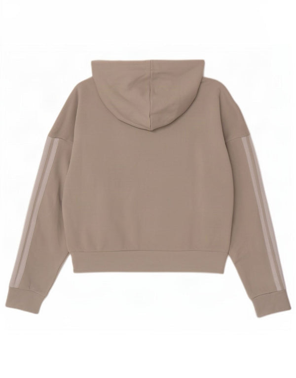 Adidas Pull à capuche surdimensionné avec col zippé pour femme UK 8/10 Petit Gris