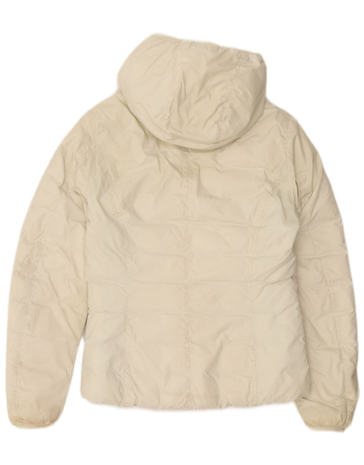 K-Way Veste matelassée réversible à capuche fille 11-12 ans Polyamide blanc cassé