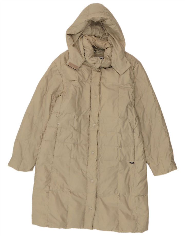 SERGIO TACCHINI Manteau matelassé à capuche surdimensionné pour femme UK 48 XL Beige