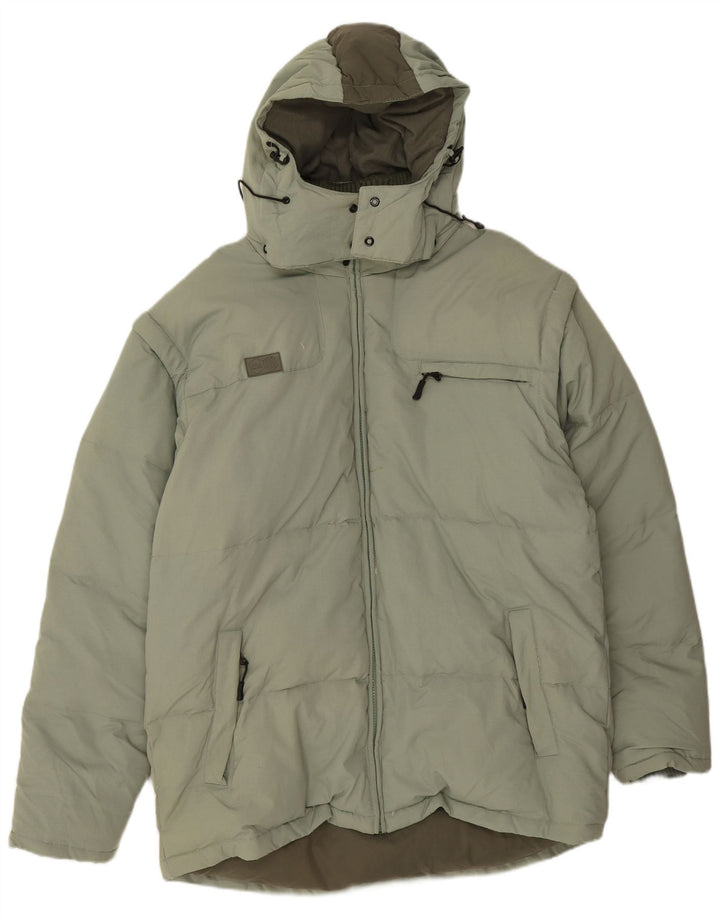 Fila Veste rembourrée à capuche pour homme UK 42 XL Vert Polyamide