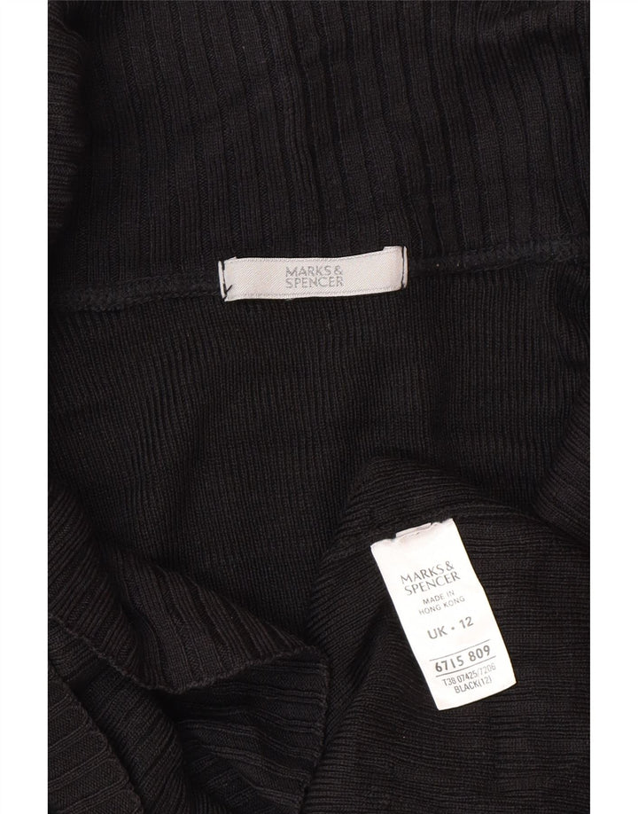 Marks & Spencer Pull Cardigan Femme UK 12 Acrylique Noir Moyen