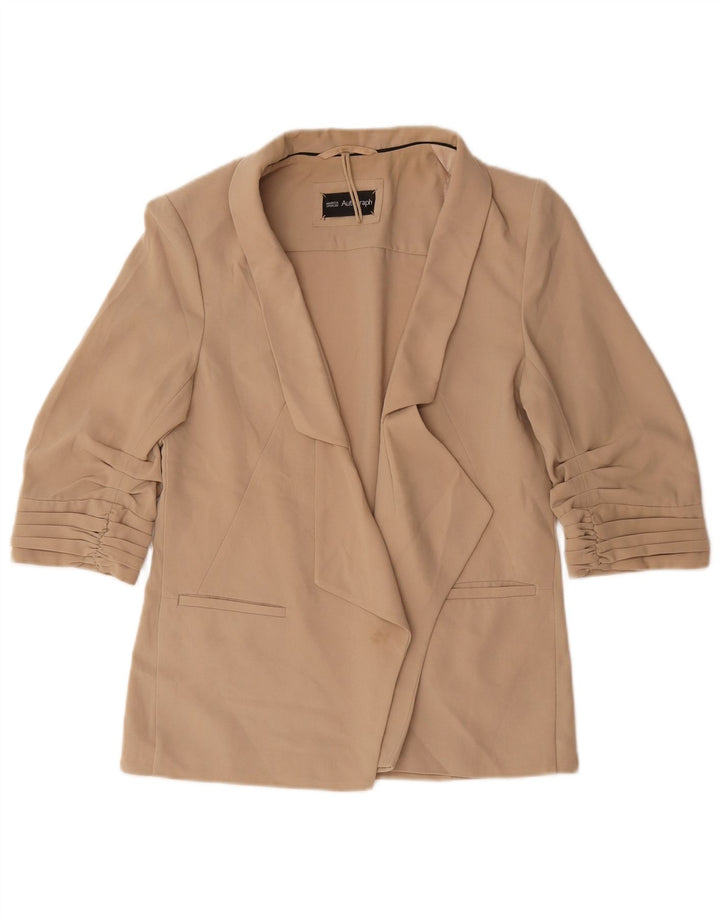 Marks & Spencer Veste blazer à manches 3/4 pour femme UK 12 Beige moyen
